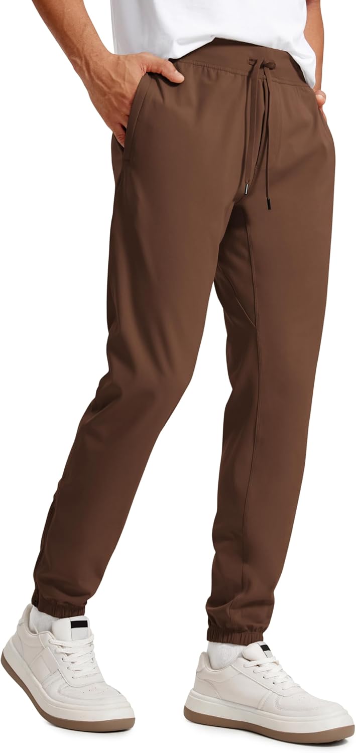 CRZ YOGA Mens 4-Way Stretch Golf Joggers with Pockets 30″ – Track Gym Athletic Workout Hiking Pants