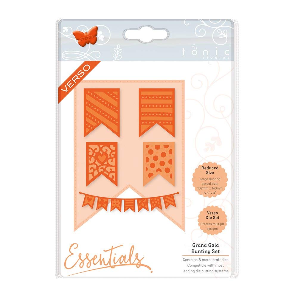 TONIC STUDIOS Grand Gala Beautiful Bunting Die Set, Metal, Grey, 20.5 x 14.5 x 0.3 cm