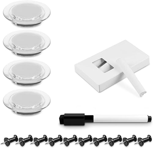 Miniatura 3 de Navaris Pizarra combinada de corchopizarra blancapizarra  16 x 24 pulgadas Combo de boletines magnéticos de borrado en seco, pizarra de tiza semanal