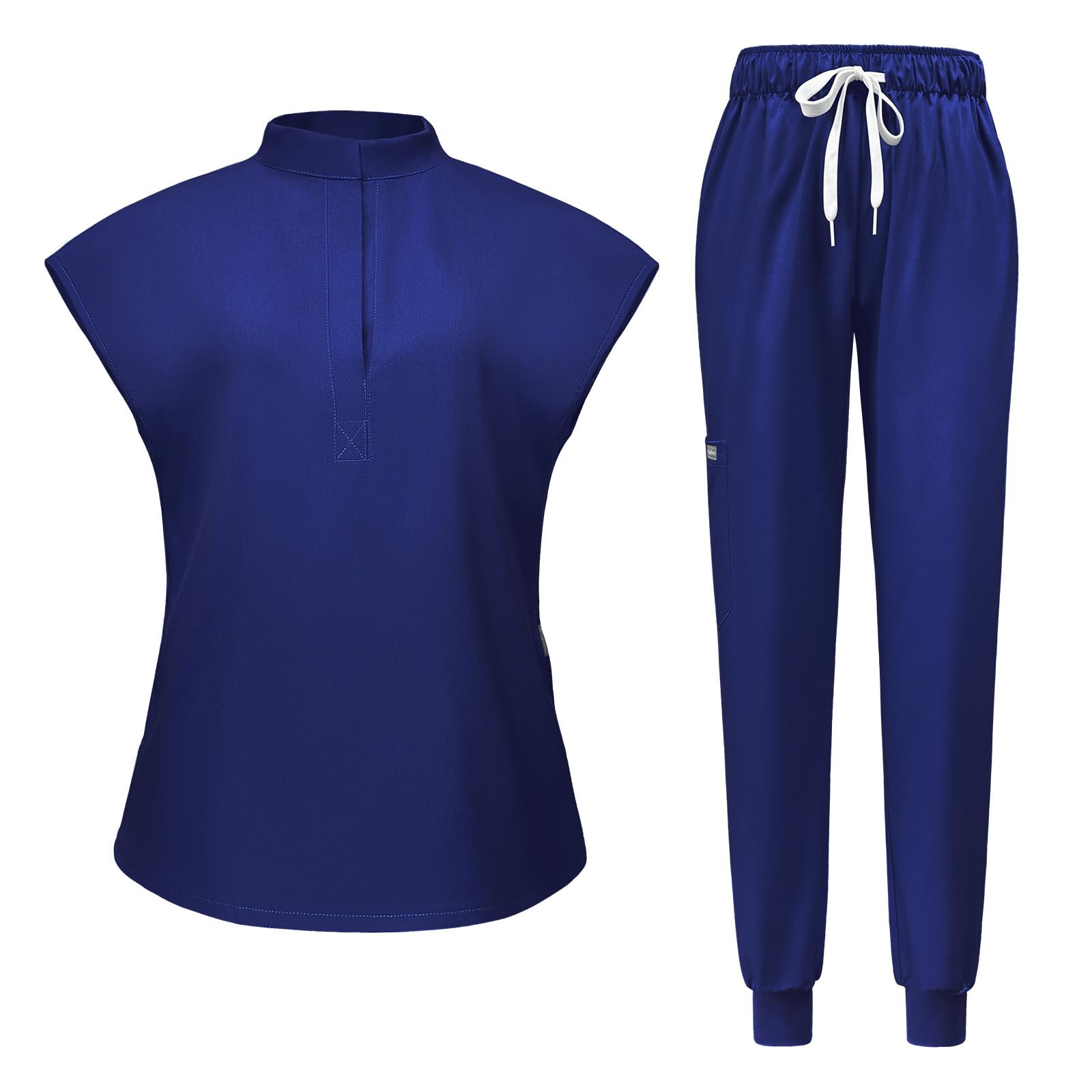 Levao 2024 Newest Scrubs Set for Women, 6 Pocket Modern Medical Workwear Nurse Uniforms Set Scrub Top & Jogger Pants — view 14
