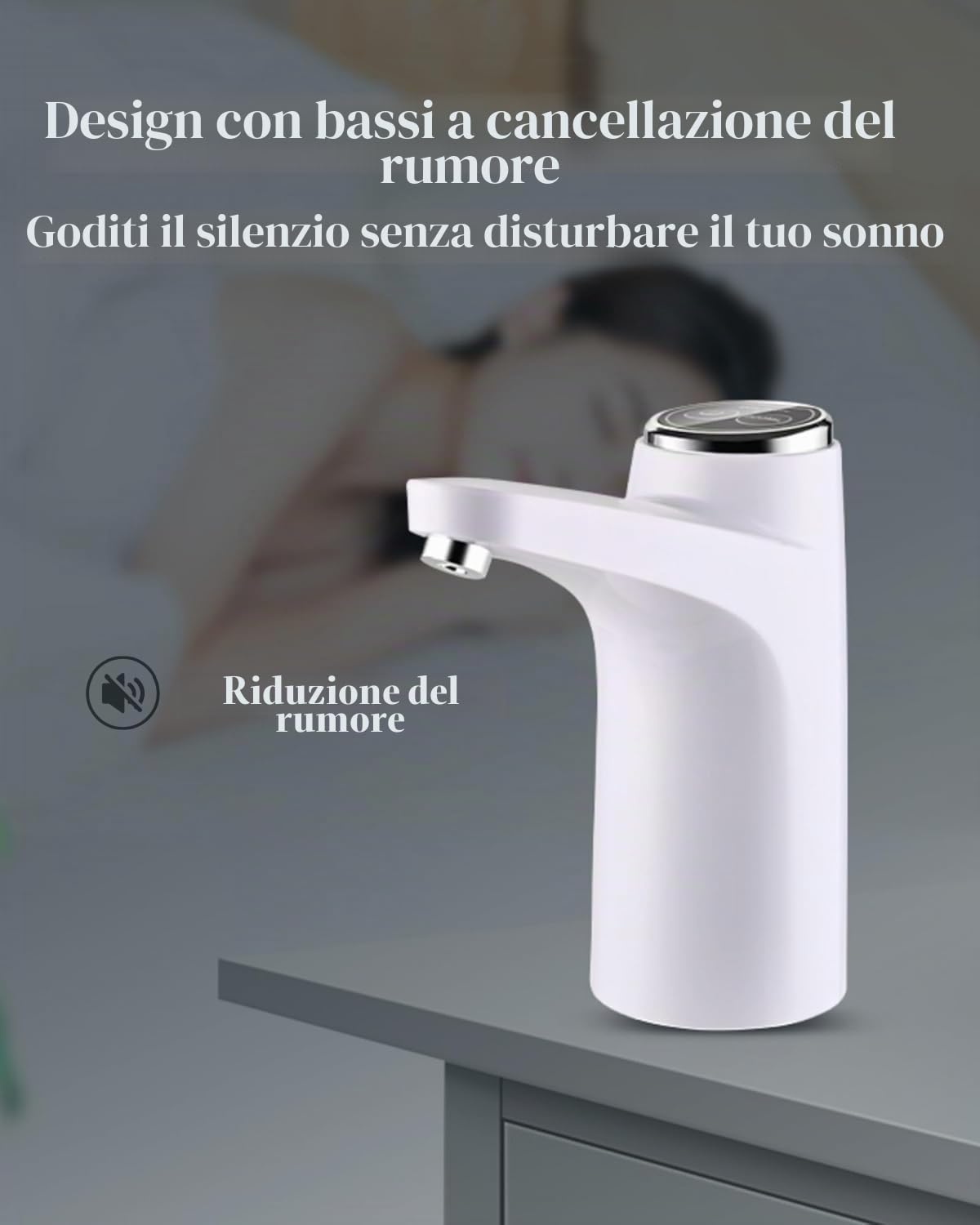 Topyond Pompa Elettrica per Acqua, Distributore d'Acqua Senza Fili Intelligente, Pompa per Acqua Potabile Automatica, Mini Distributore per Camera da Letto, per Bambini e Uso al Letto