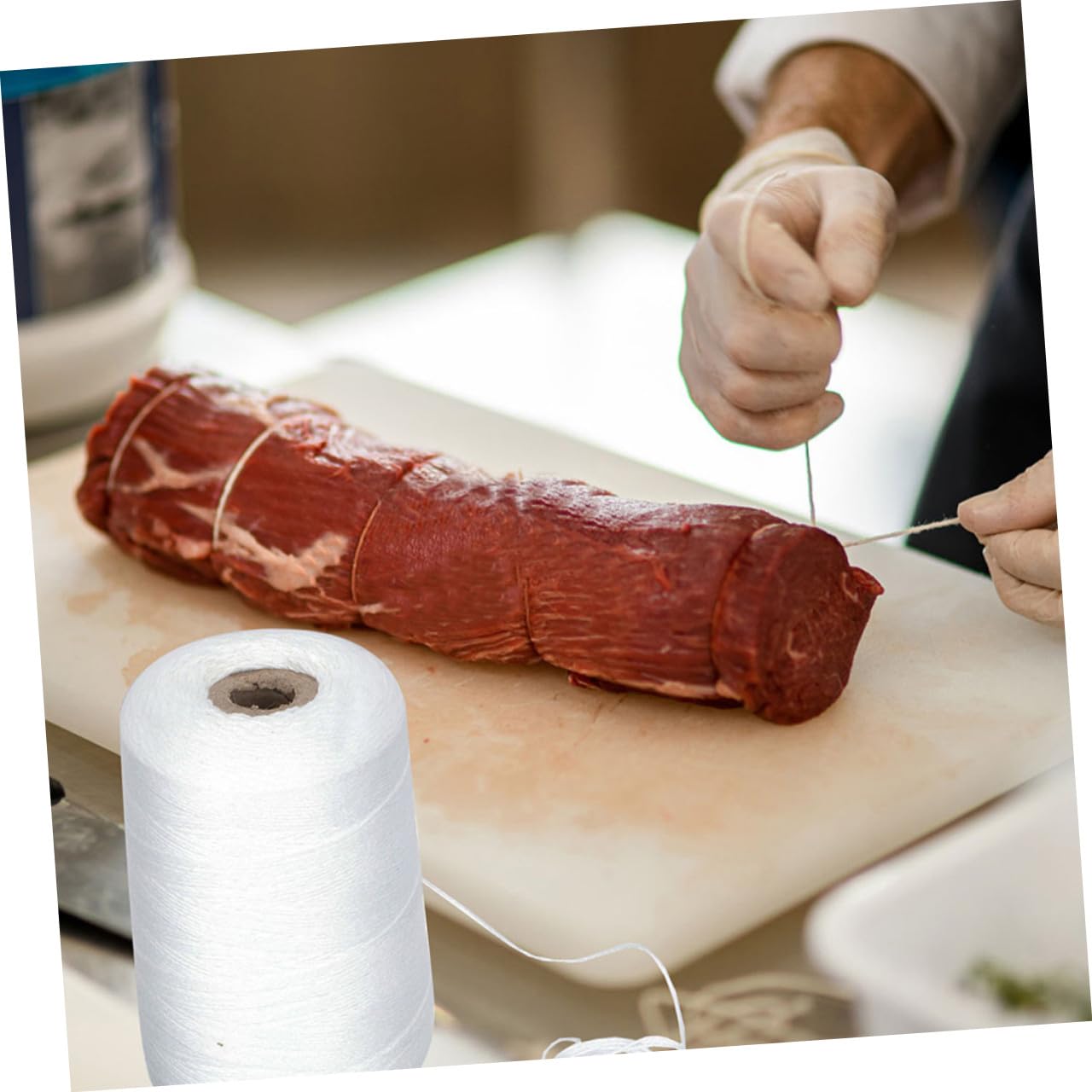 Ficelle Alimentaire Coton Blanche 1mm, Rouleau pour Saucisses et Jambon