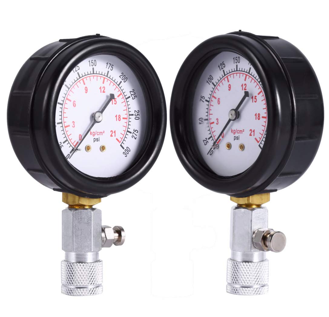 ThreeH 8 Pcs Gasoline Engine Compression Tester Petrol Gas Engine Cylinder Automobile Pressure Gauge Tester Automotive Test Kit MA02A