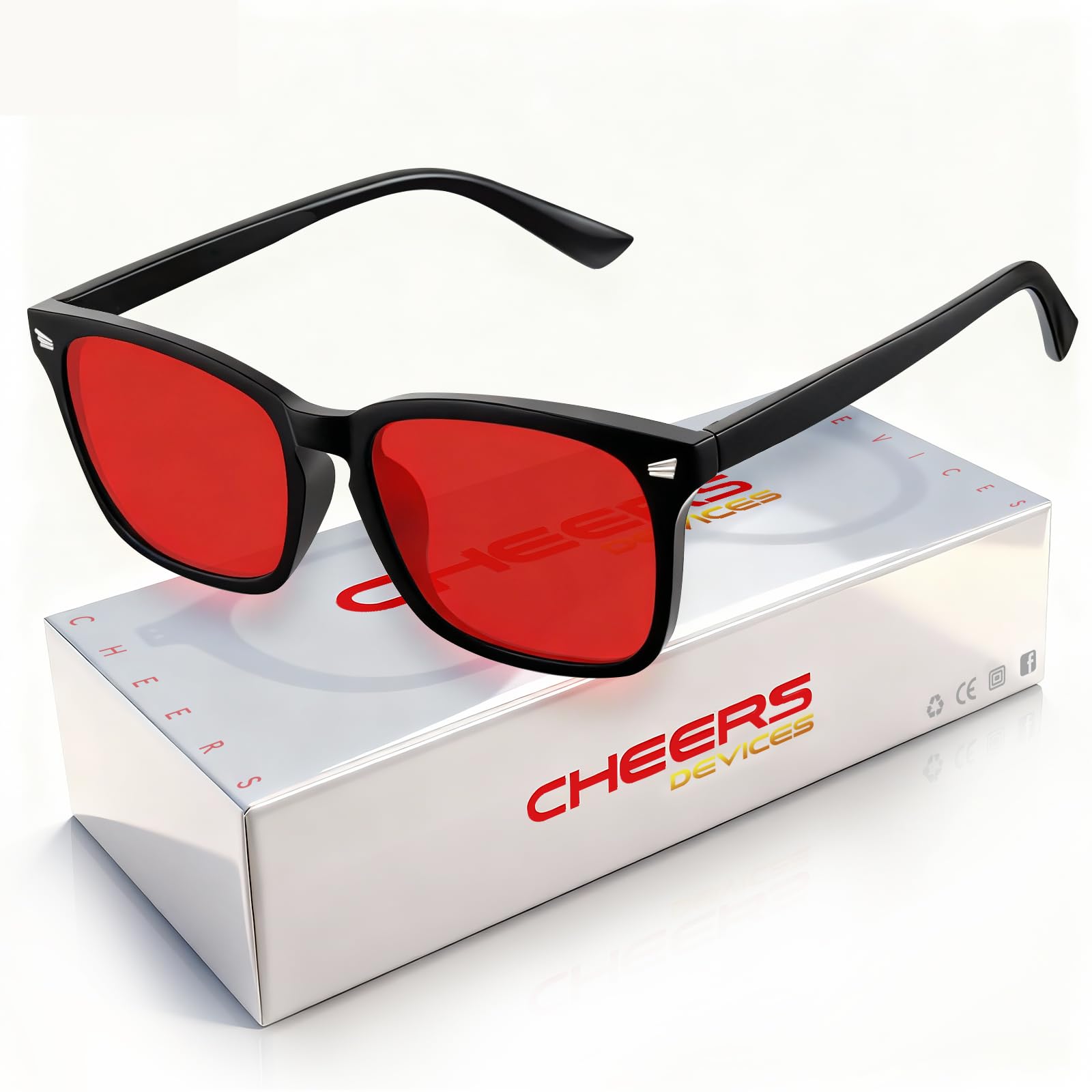 CHEERS DEVICES Red Light Glasses Red Lens Blue Blockers Glasses for Men Gaming Blue Light Blocking Glasses for