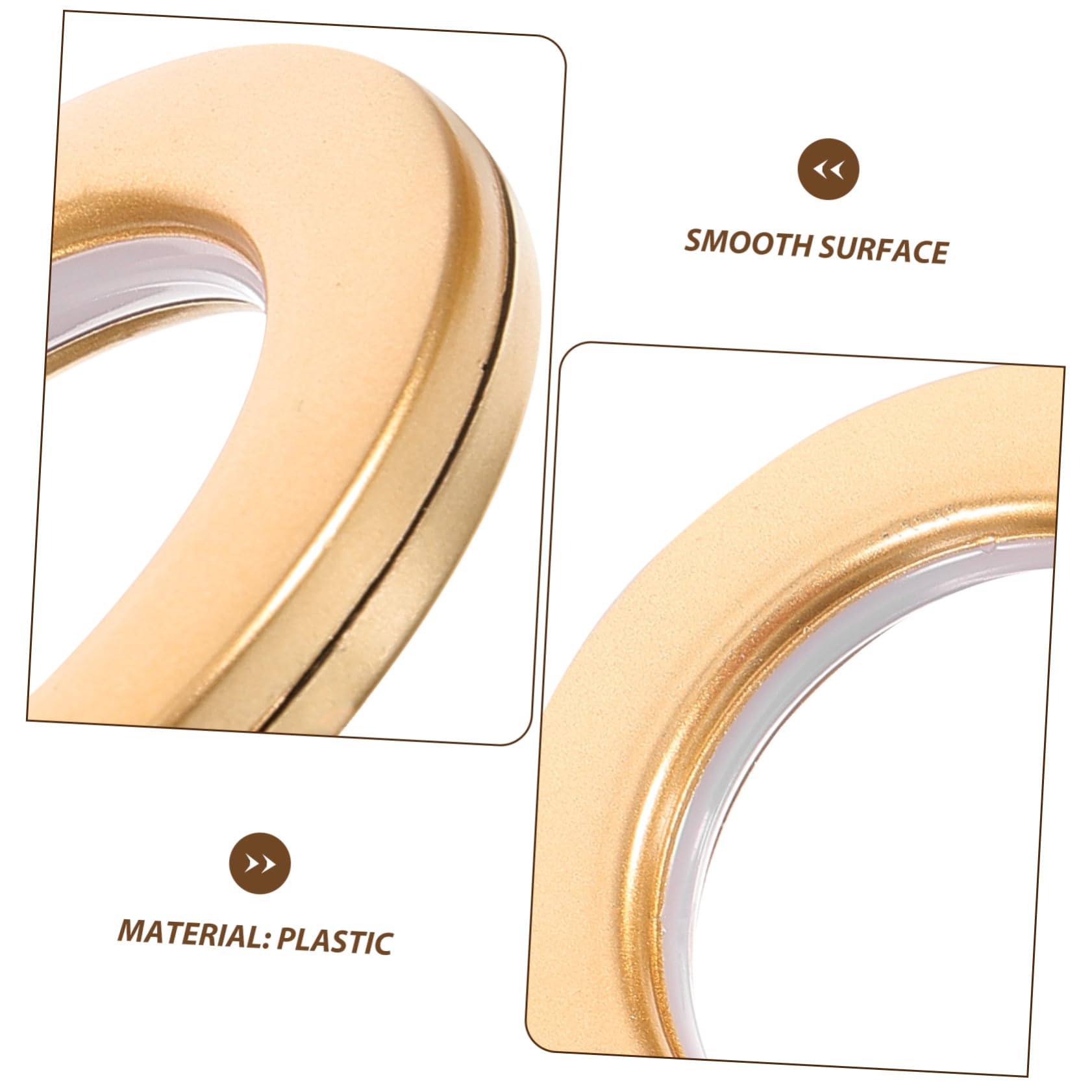 TOPBATHY 80pièces Anneaux De Rideaux Plastique Accessoires pour Tringle à Rideaux Œillets Décoratifs pour Salle De Séjour Et Chambre Doré Mat