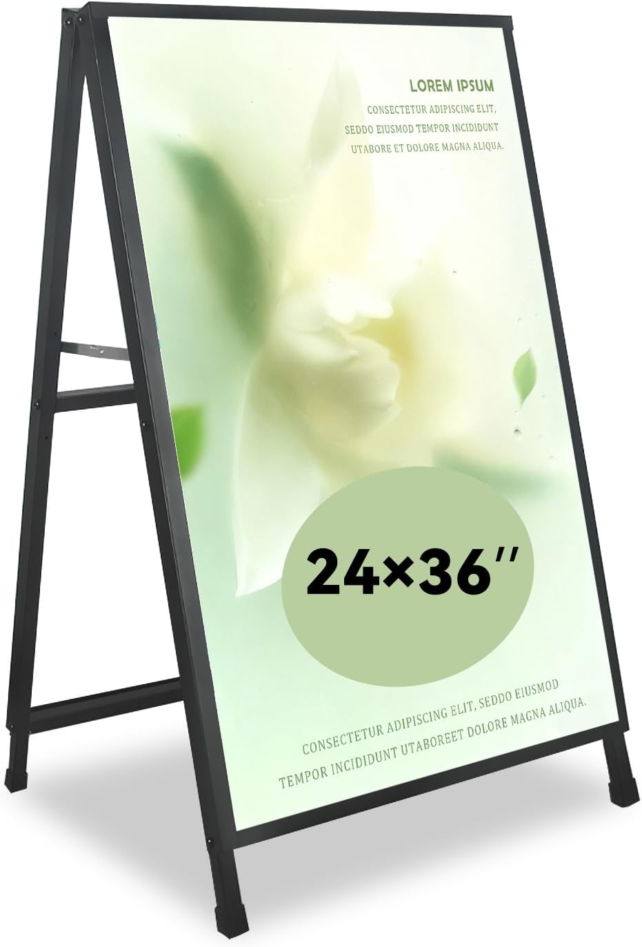 A Frame Sign 24x36 Inches Portable Sandwich Board Outdoor Sign Holder Heavy Duty Display Double Sided Sidewalk Sign Ideal for Mall Restaurant Supermarket Trade Shows (Frame only),1PACK