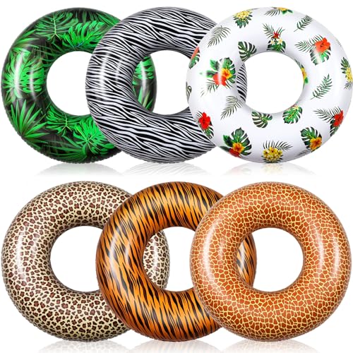 Poen 6 Pcs Large Inflatable Pool Float Tubes for Adults - image 1