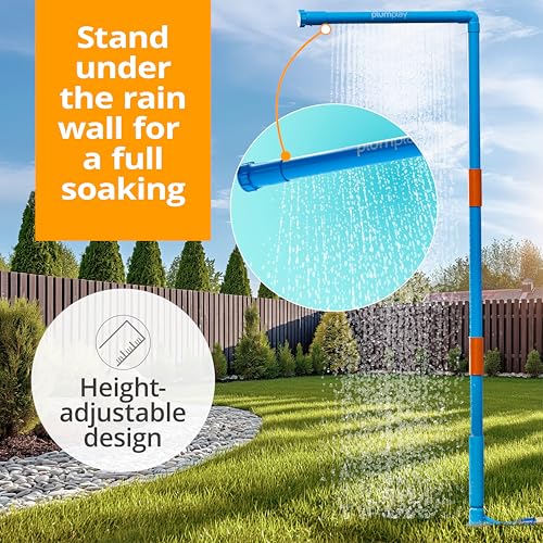 Plum Play Kids Outdoor Water Play Equipment - Rainfall Shower Toys for Kids, Toddler Outdoor Toys, Sturdy Backyard Water Activities, Summer Fun, Outdoor Games for Kids, 3 years and Up (Rain Wall) - Thumbnail 3