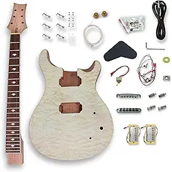 WUQIMUSC Kits de guitarra elétrica prs estilo madeira de mogno corpo com veener de bordo pescoço de mogno 22 traste 25,8 polegadas Rosewood Fretboard pássaro incrustação