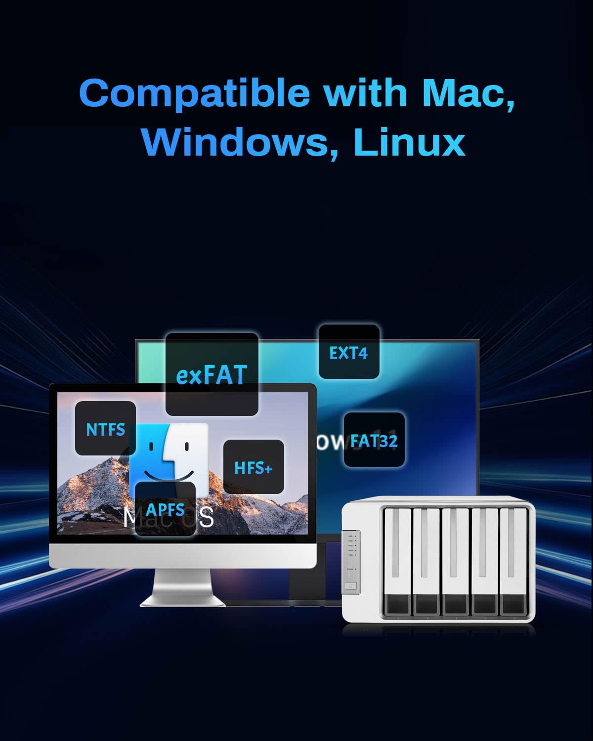 TERRAMASTER D5-310 5Bay Obudowa dysku twardego Hardware Raid obsługuje RAID 5, 0, 1, 10, Single, USB 3.1 typu C Direct Attached Storage Backup Software w zestawie (Diskless)