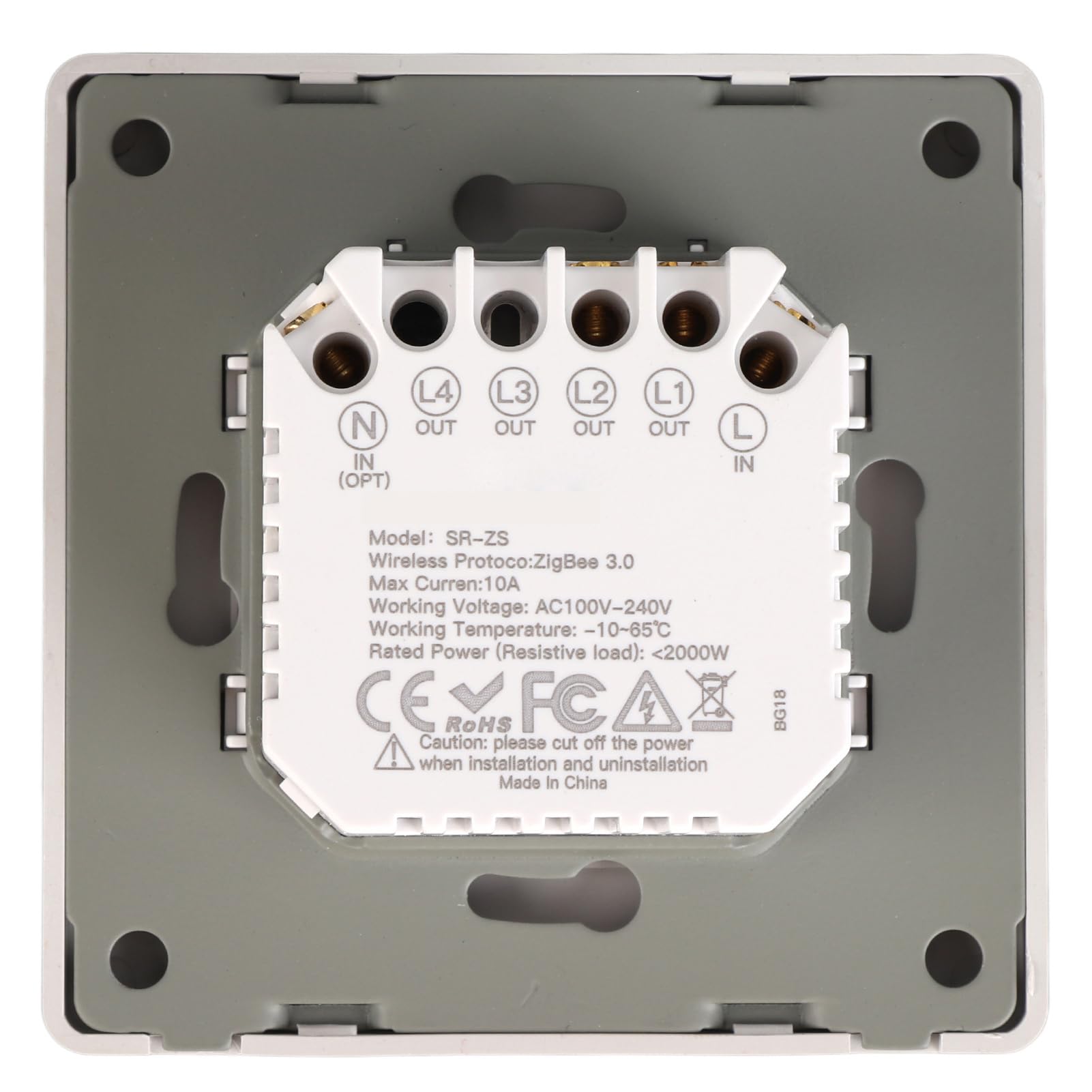 Inteligentny włącznik światła Zigbee 2-gangowy panel z funkcją odwrotnego podwójnego sterowania funkcją ściemniania rozrządu dla domowego biura AC100 240V materiał PVC (Biały)