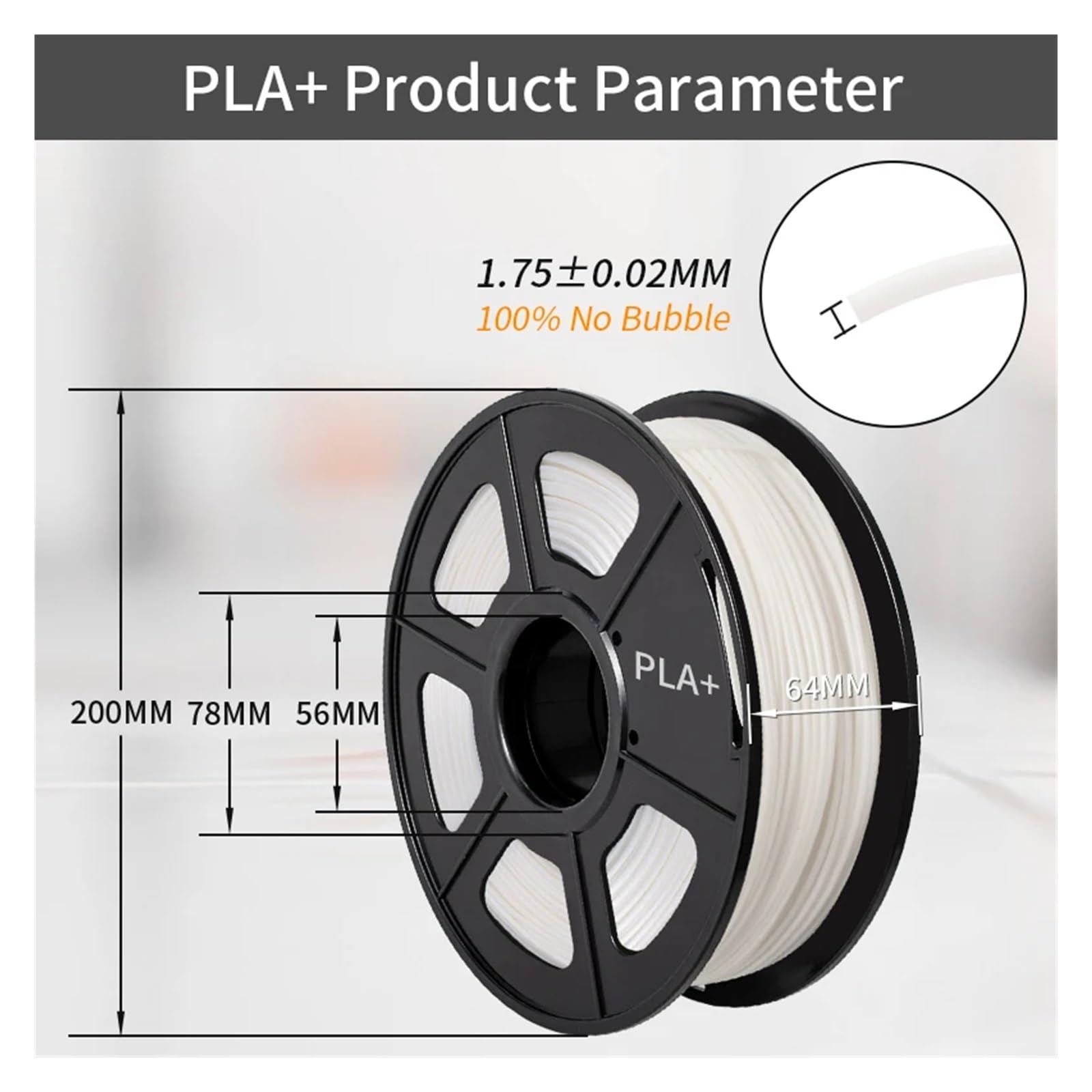 3D-Drucker-Filament 3PCS pla Plus 3D Filament 3KG 1KG/Rolle 1,75MM Genauigkeit +/- 0,02MM Keine Blase for 3D Drucker(PLAPLUS-3Blue)