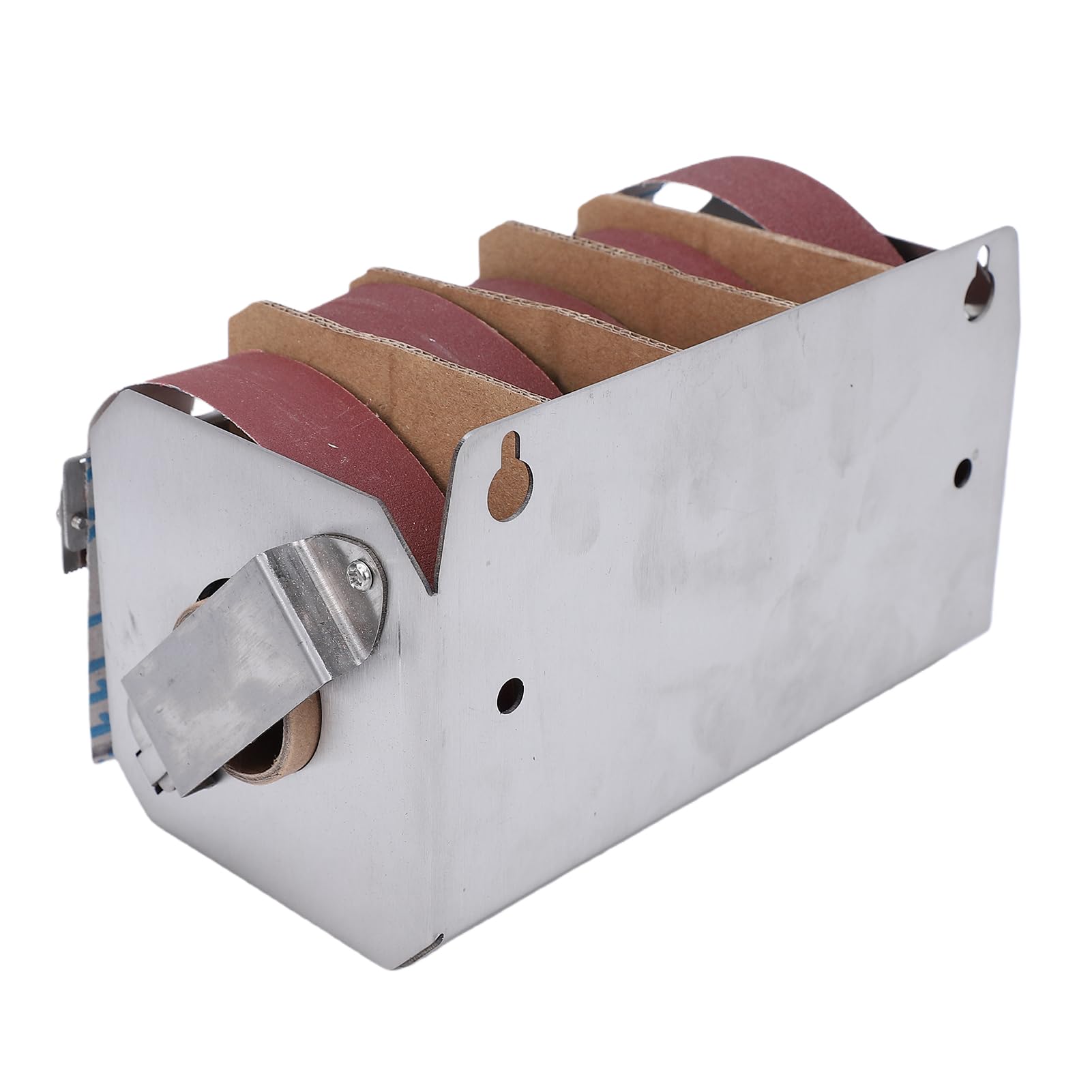Rotolo di Tela Smeriglio, 5 Grane 150 240 320 400 600 Rotolo di Carta Vetrata con Scatola Dispenser in Acciaio Inossidabile, Rotoli di Carta Vetrata per Mobili Metallici Automotive