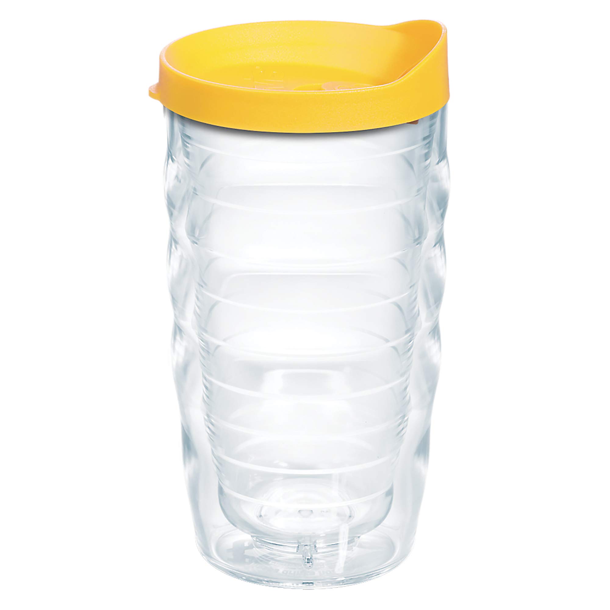 Tervis Made in USA Clear & Colorful 10oz Wavy Insulated Tumbler, Yellow Lid