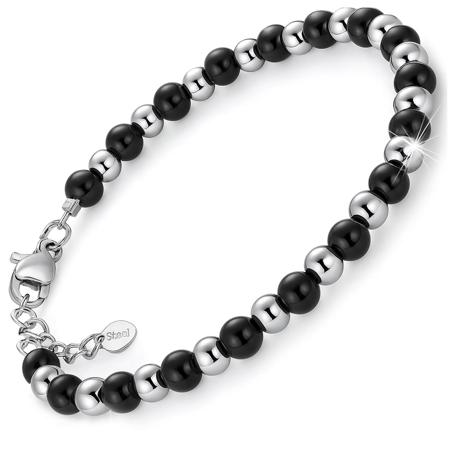 SAGA GIOIELLI Bracelet for Men in Stainless Steel, Male Mens Bracelets