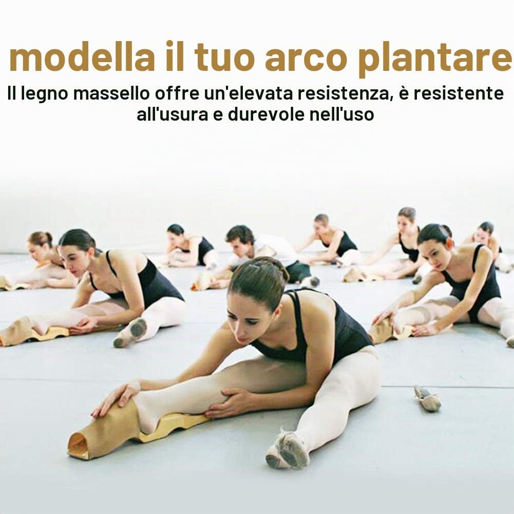 Dioche Barella Piede Balletto, Balletto Danza Legno Resistente all'Usura Arco del Piede Barella Ballerini per Adulti e Bambini Danza dell'Arco Attrezzatura per Danza in Legno, 72 x 7 x 3.5 cm
