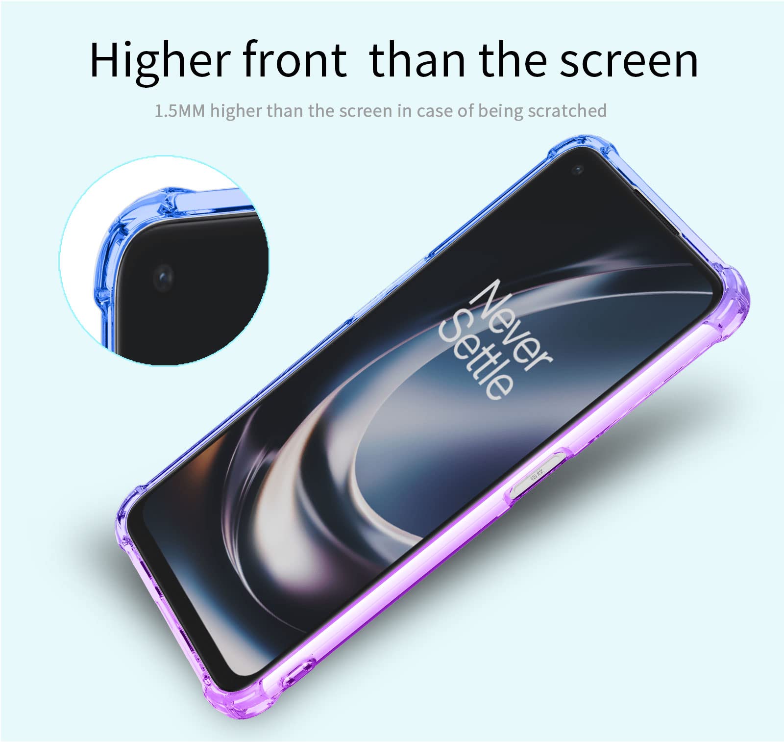 AMWEI Gradient TPU Cover per OnePlus Nord CE 2 Lite 5G Custodia morbida TPU Custodia di protezione in silicone in gel antiurto antiurto Cover (rosa-lilla