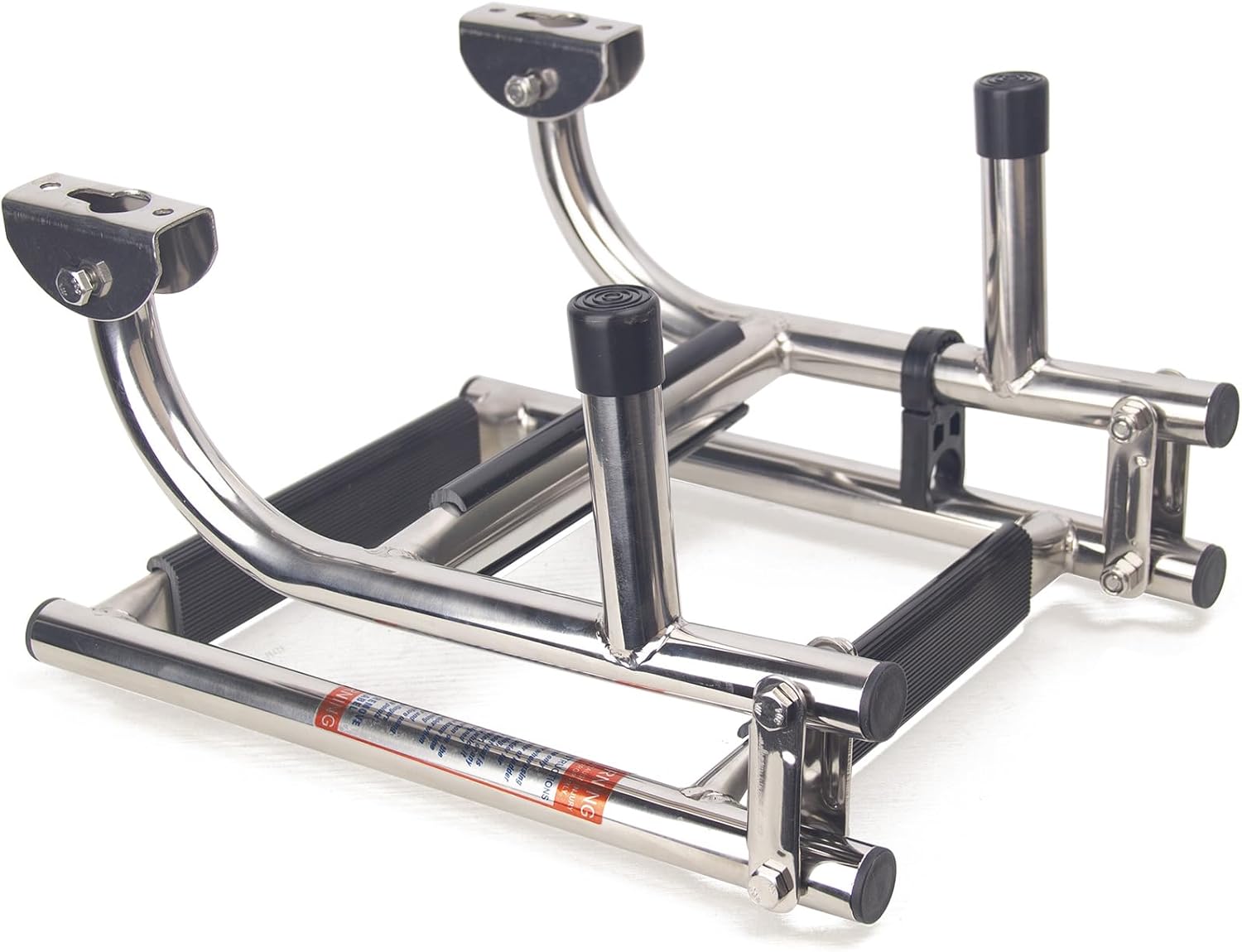 Extra Wide 3 Steps Folding Boat Ladder - 10" Wide Stainless Steel 2+1 Steps for Marine Boats & Yachts