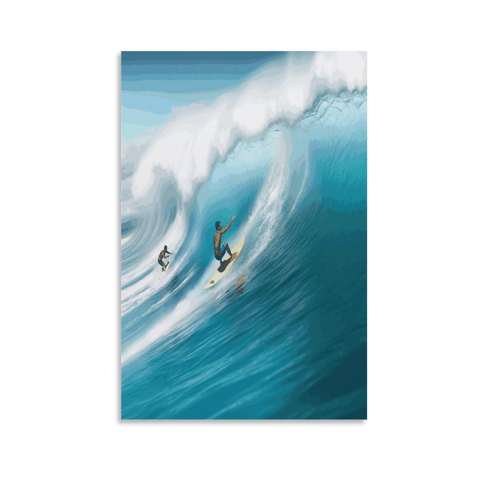 LDGSUPH Surfing Canvas Wall Art Prints Hangable Decor Painting for Wall Prints Painting Artwork Modern Decorative Artwork Ready to Hang Wall Pictures for Home Decor 24x36inch(60x90cm)