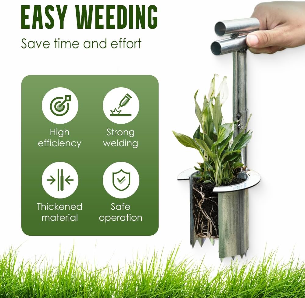 AprYew Bulb Planter Tool, 2025 New Heavy-Duty Sharp-Tip Plant and Fruit Tree Seedling Transplanter, Stainless Steel Easy Transplanter Garden Tools for Seed Planting Tools (1PC)