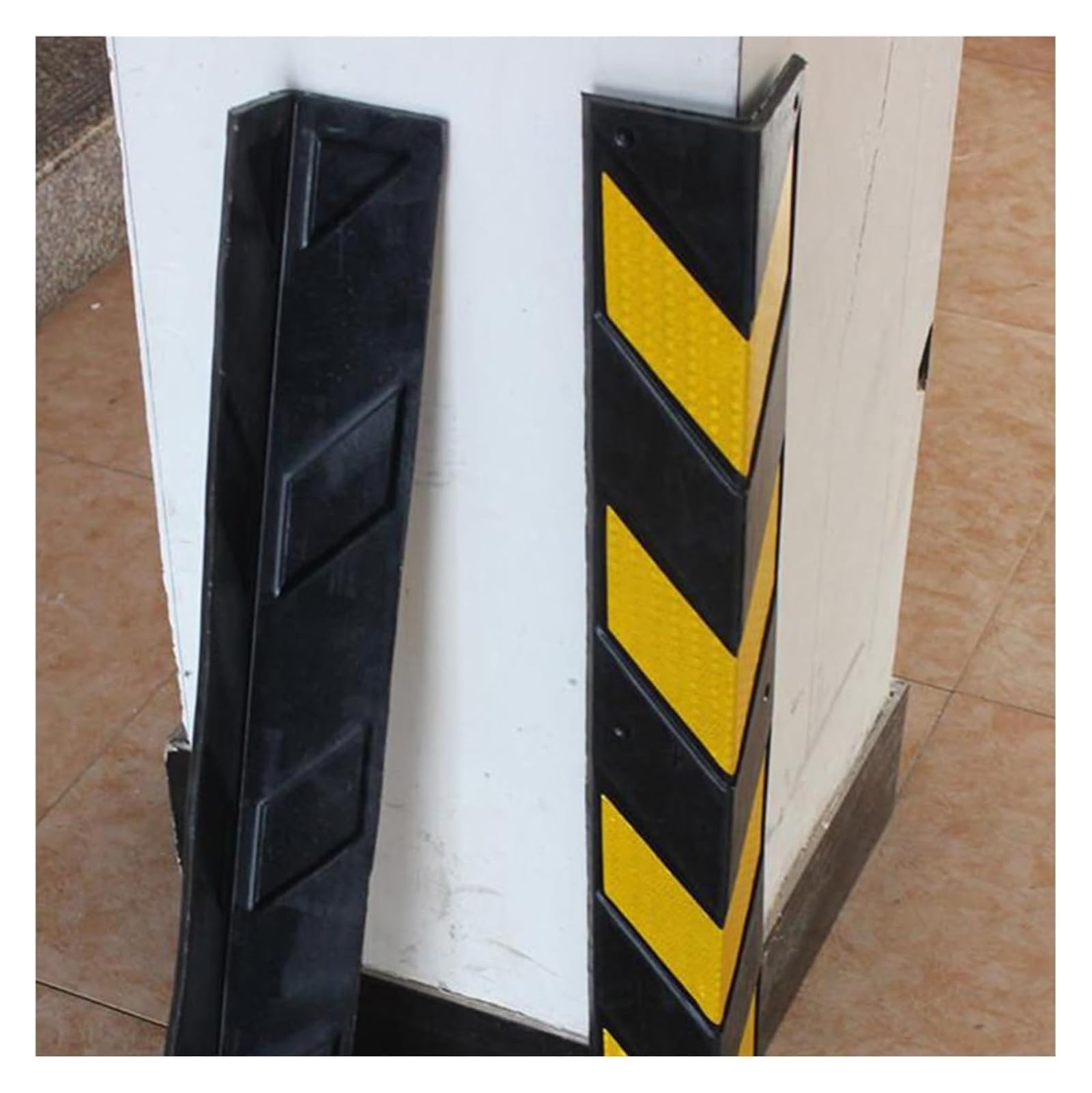 Tianqihao Yellow Rubber Wall Corner Guard, Garage Wall Protector, Rubber Column For Parking Garages, Reflective Ground Floor Garage Protection Wall Corner Guards, 0.8C,-1Pcs-80Cm