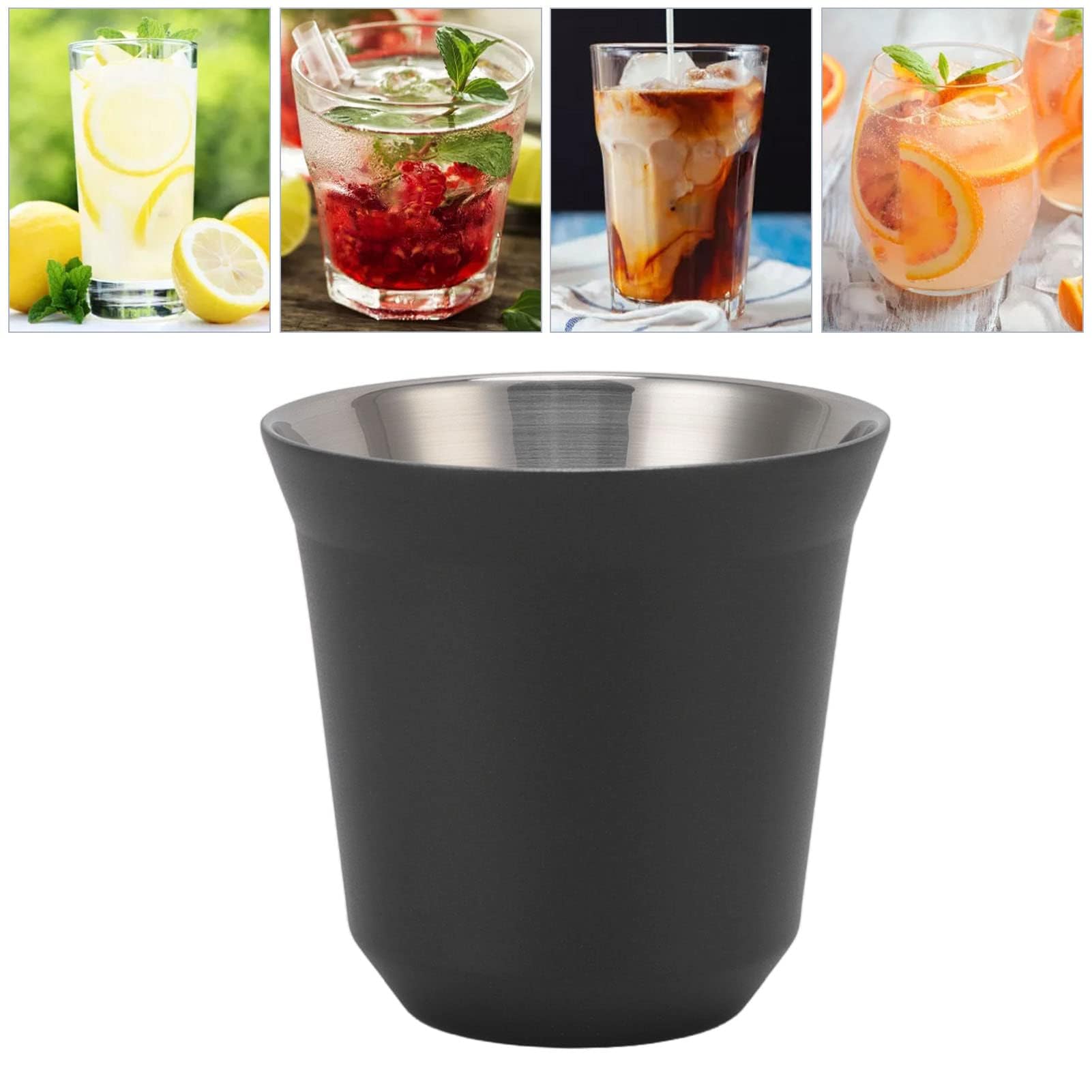 Lot De 2 Tasses Expresso Acier Inoxydable 304 Double Paroi 80 Ml – Tasses Café Isothermes Incassables, Idéales Maison, Bureau Ou Voyage