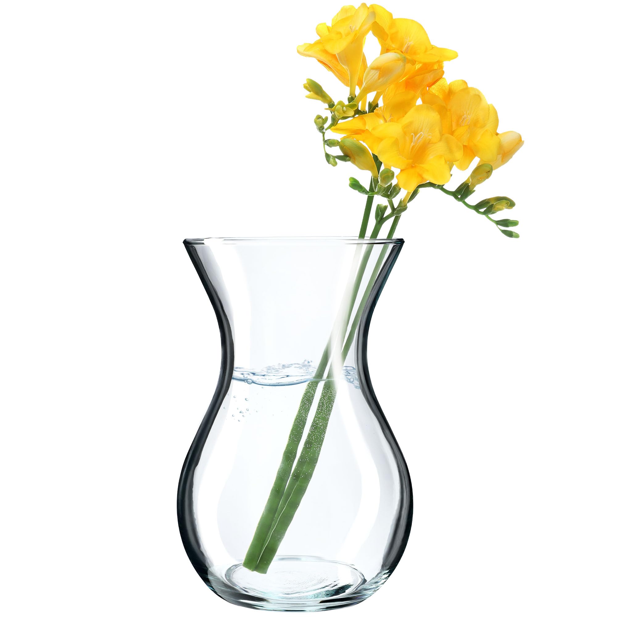 KADAX Jarrón de cristal, redondo, transparente, 8 cm de diámetro, cuello de 11 cm, jarrón decorativo para sala de estar, jarrón de cristal transparente para flores, apto para lavavajillas