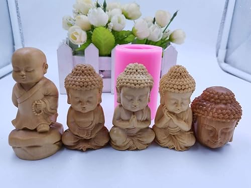 Vista 30 de Maitreya Buddha Design - Molde de vela de silicona perfumado, molde de cera de jabón perfumado, molde de silicona 3D para aroma, yeso, resina