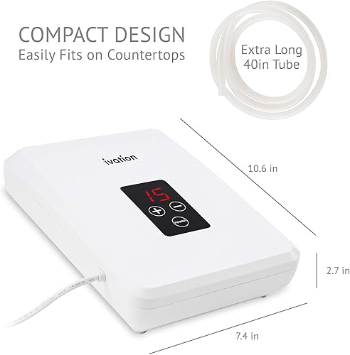 Miniatura 3 de Ivation Generador portátil de ozono de 600 mg/h, sistema multiusos de esterilización y ambientación de aire con 2 tubos de silicona, 2 piedras