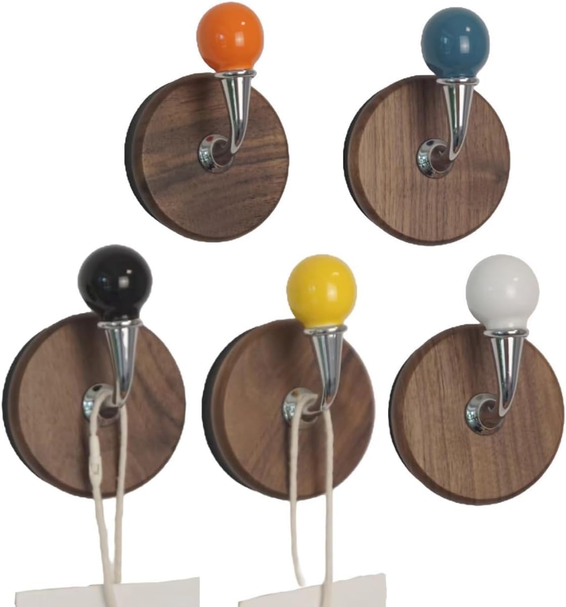 5 Pcs Colorful Magnetic Hooks Heavy Duty Magnet Hook Strong Neodymium Magnetic Coat Hooks Magnetic Hanger for Refrigerator, Metal Door, Locker for Hanging Towel, Coat, Bag, Umbrella (G)