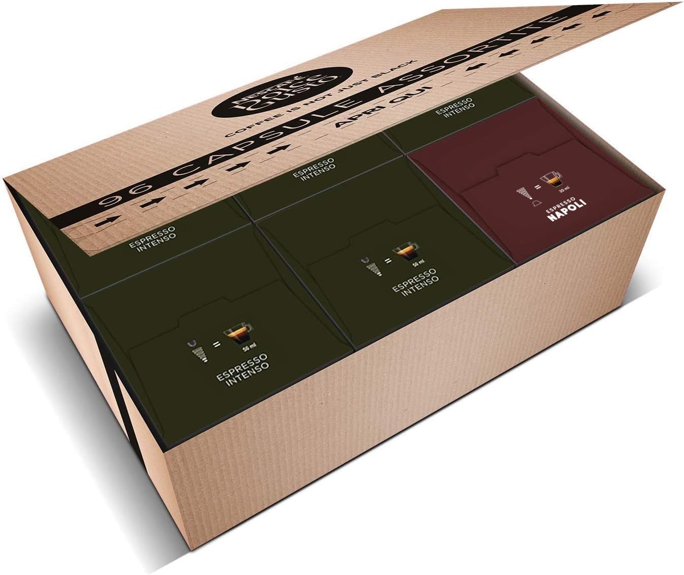 Nescafé Dolce Gusto Espresso Intenso 5 verpakkingen espresso napoli 1 verpakking koffie (96 cápsulas)