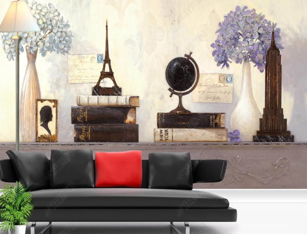 Papier peint intissé salon grand format avec poster géant mural de fleurs pour chambre