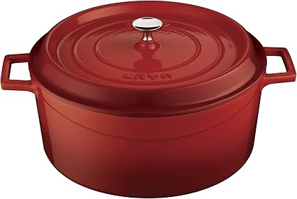 Amazon.com: Lava Signature Enameled Cast-Iron Round Dutch Oven - 10-1/2 ...