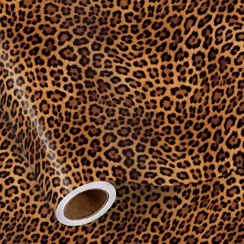 RUSPEPA Leopard Safari Wrapping Paper Roll Mini Roll Realistic African Safari Animal Leopard Fur Pattern Gift Wrap for Women Men Birthday Wild Animal Theme Party Holiday 17 Inches x 16.4 Feet