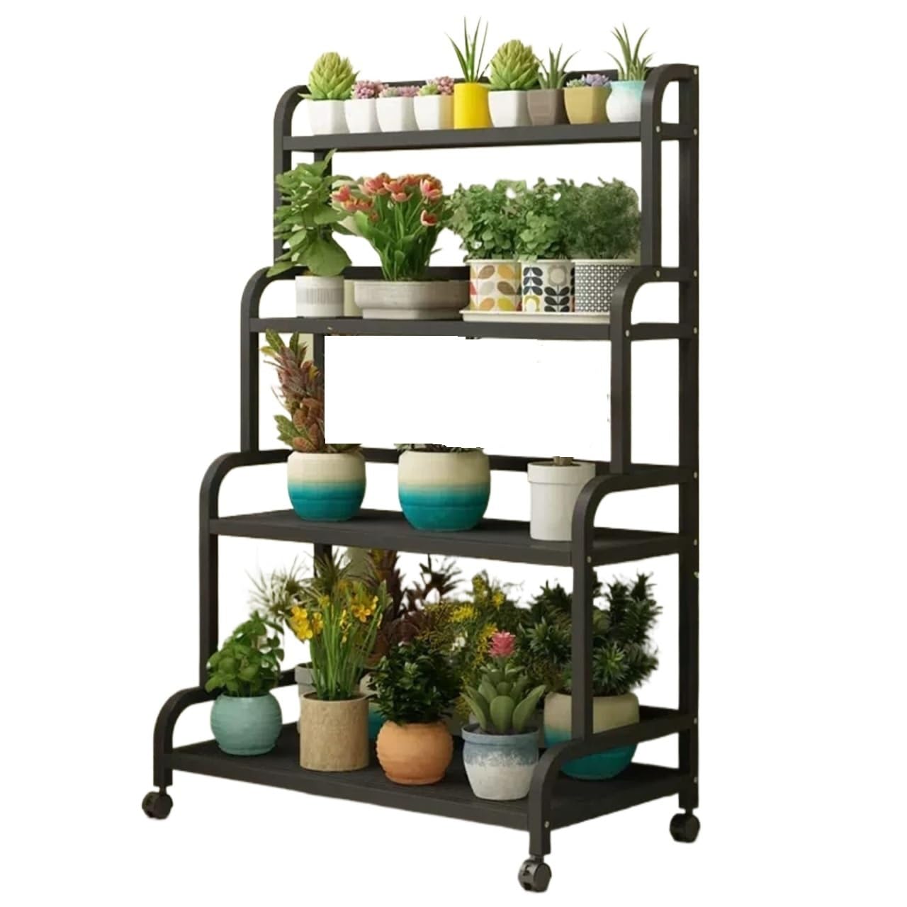 MHbdfsxz Plant Shelf For Multiple Plants Plant Stand Indoor Flower Shelf Holder Metal 4 Tier Display Rack Pot For Garden Patio Flower Stand For Patio
