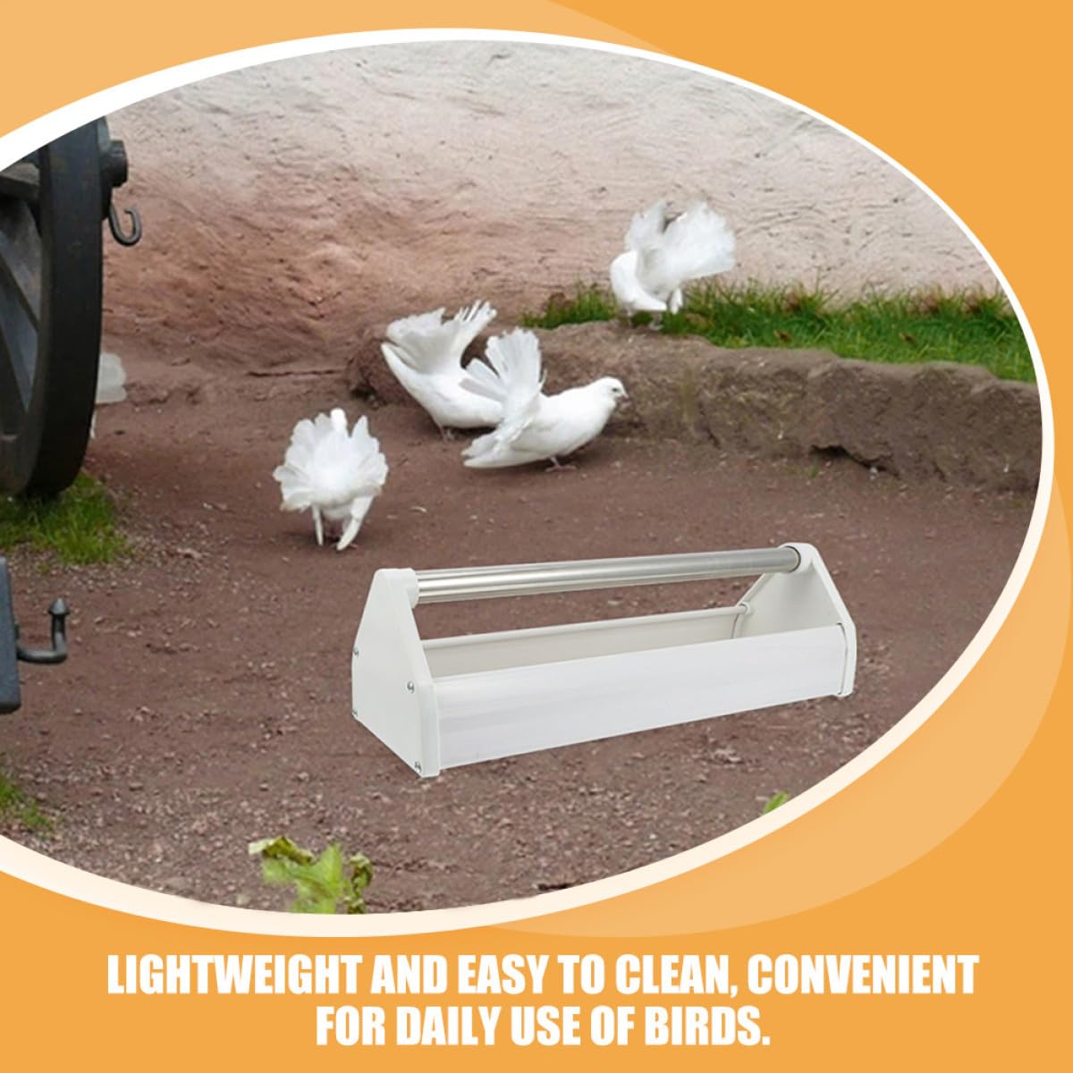 Mangeoire Lot de 2 Plastique Acier Inoxydable et pour en Légère et Pratique Jardins et Usage Intérieur