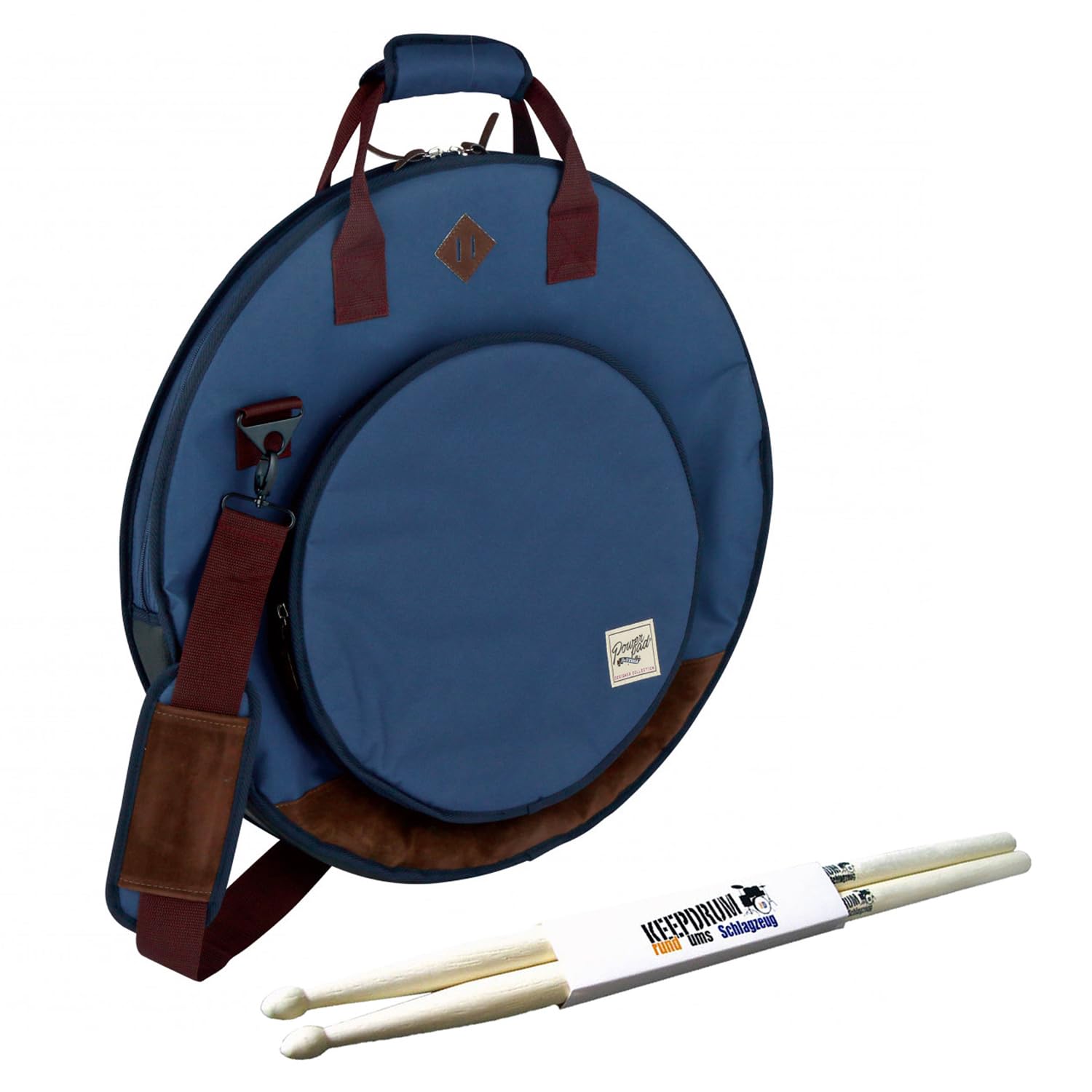 Tama TCB22NB Powerpad Housse pour cymbale 22" Bleu marine + baguettes Keepdrum