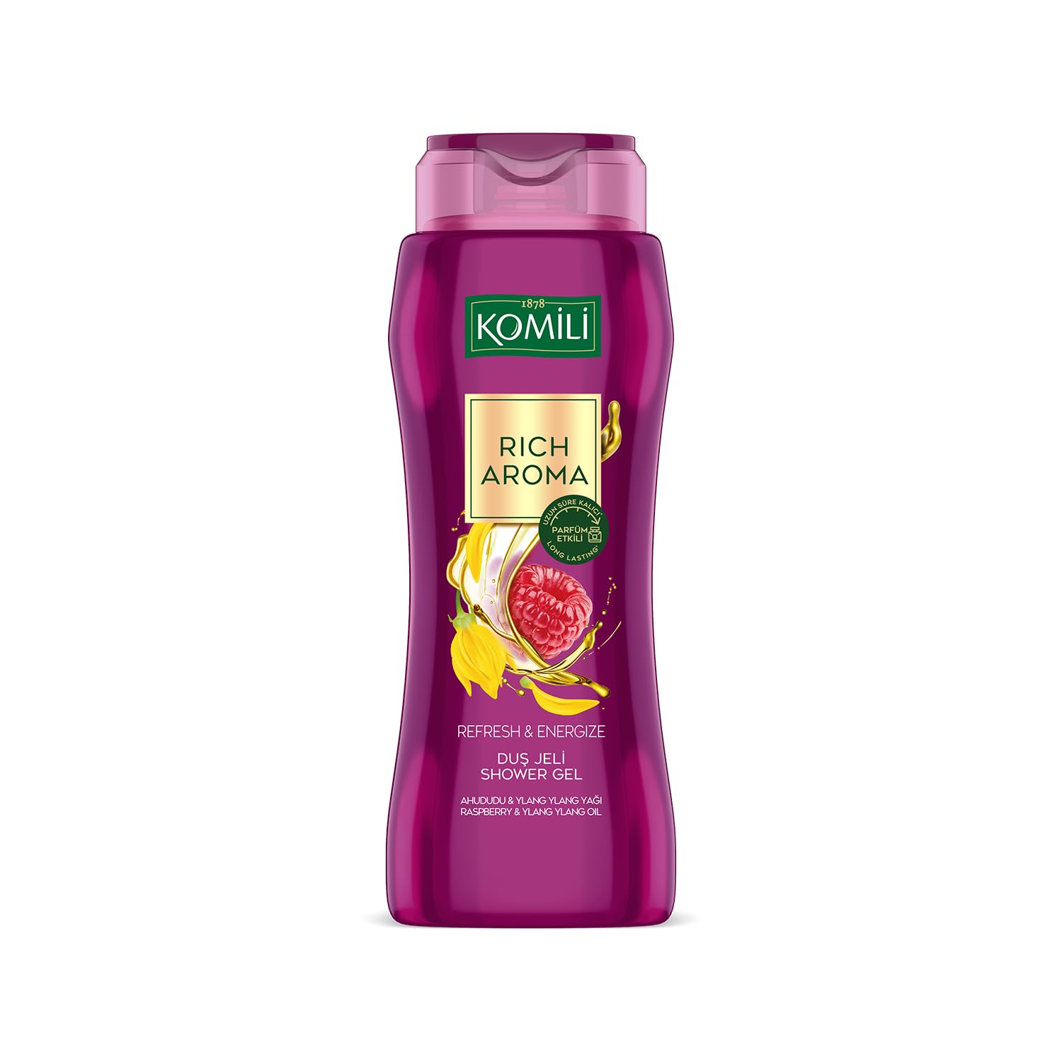 komili 1878, Komili Rich Aroma Refresh&Energize Kalıcı Parfüm Etkili Duş Jeli 500ml, F3100219-002, Mor