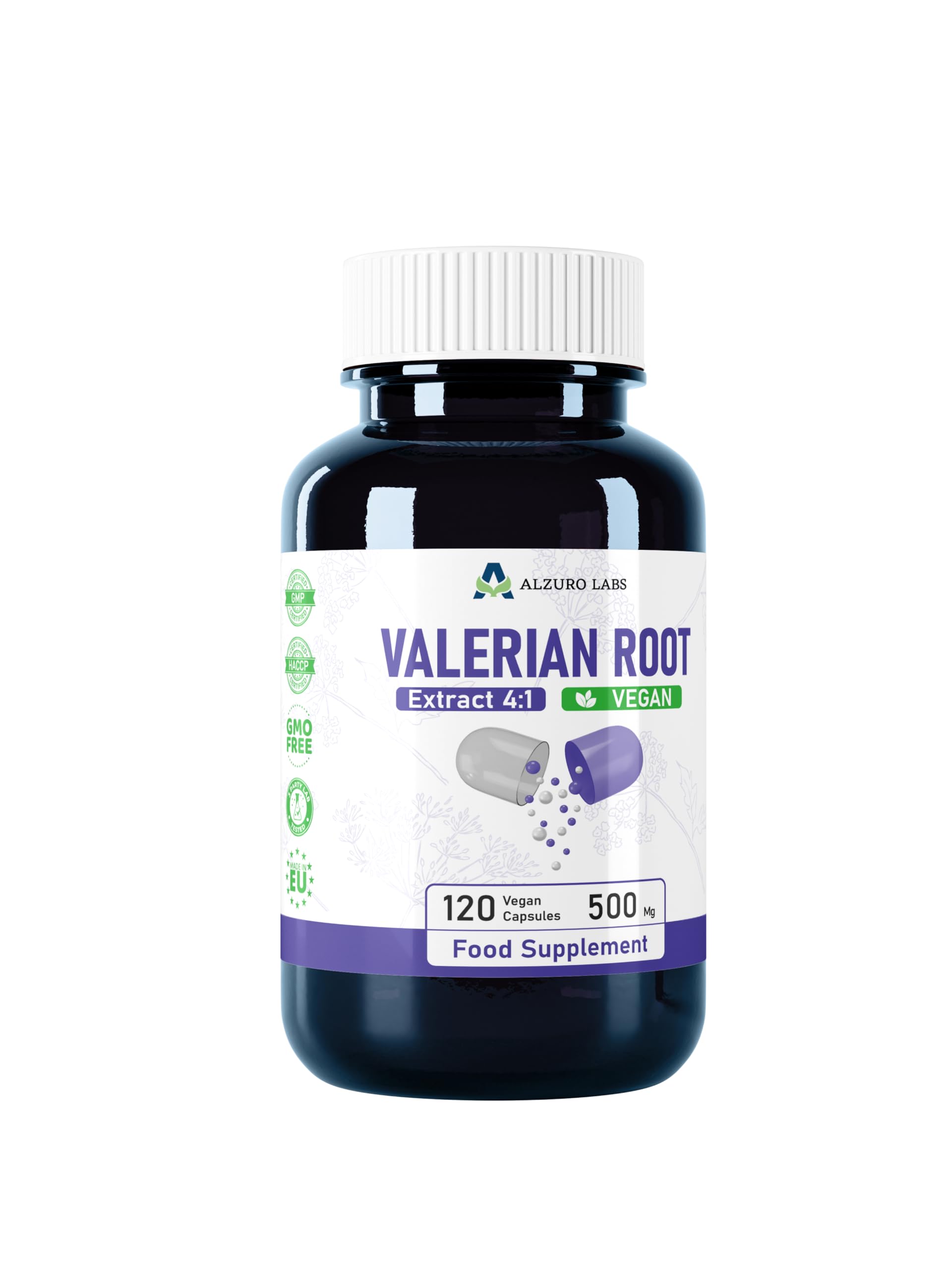 Valeriana | 2.000 mg equivalente (estratto 500 mg 4:1) | 120 capsule vegane | 4 Mesi | Valeriana officinalis | GMP & Testato da Laboratorio Indipendente