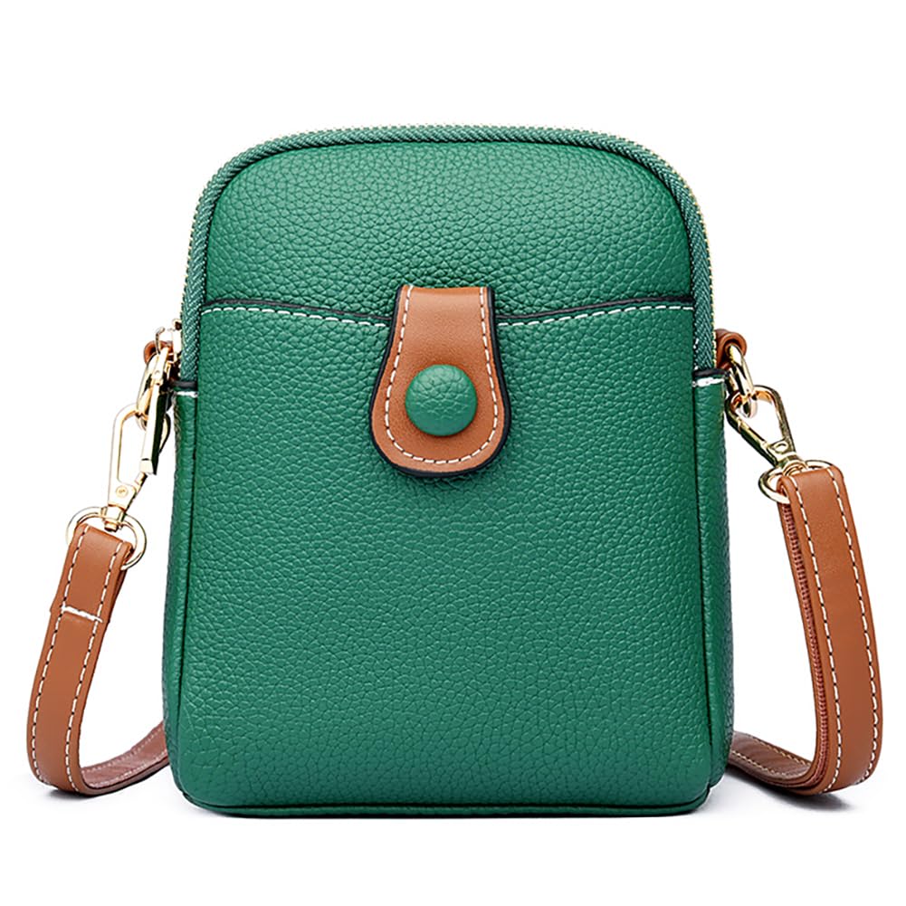 Mudono Small Crossbody Bag for Women Genuine Leather Cell Phone Purse Lightweight Shoulder Bag Vintage Daily Wallet Bag