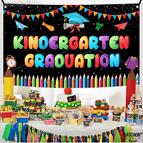 Image of KatchOn, Kindergarten Graduation Backdrop - 72x44 Inch, Kindergarten Graduation Banner for Kindergarten Graduation Decorations 2026 | Kinder Graduation Backdrop, Graduation Decorations 2026