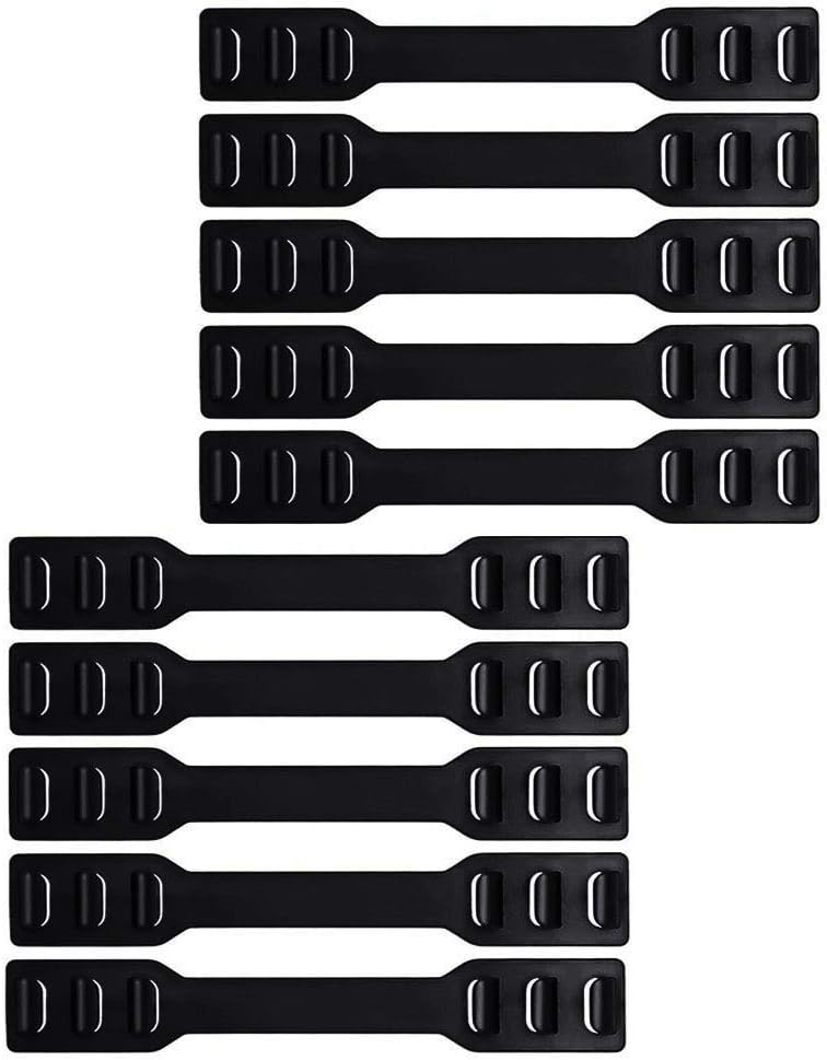 Mask Extender Ear Strap Hook Adjustable Extension Buckle Anti-Slip Ear Protector to Relax Ears for Child Adult 10 Pcs(Black)
