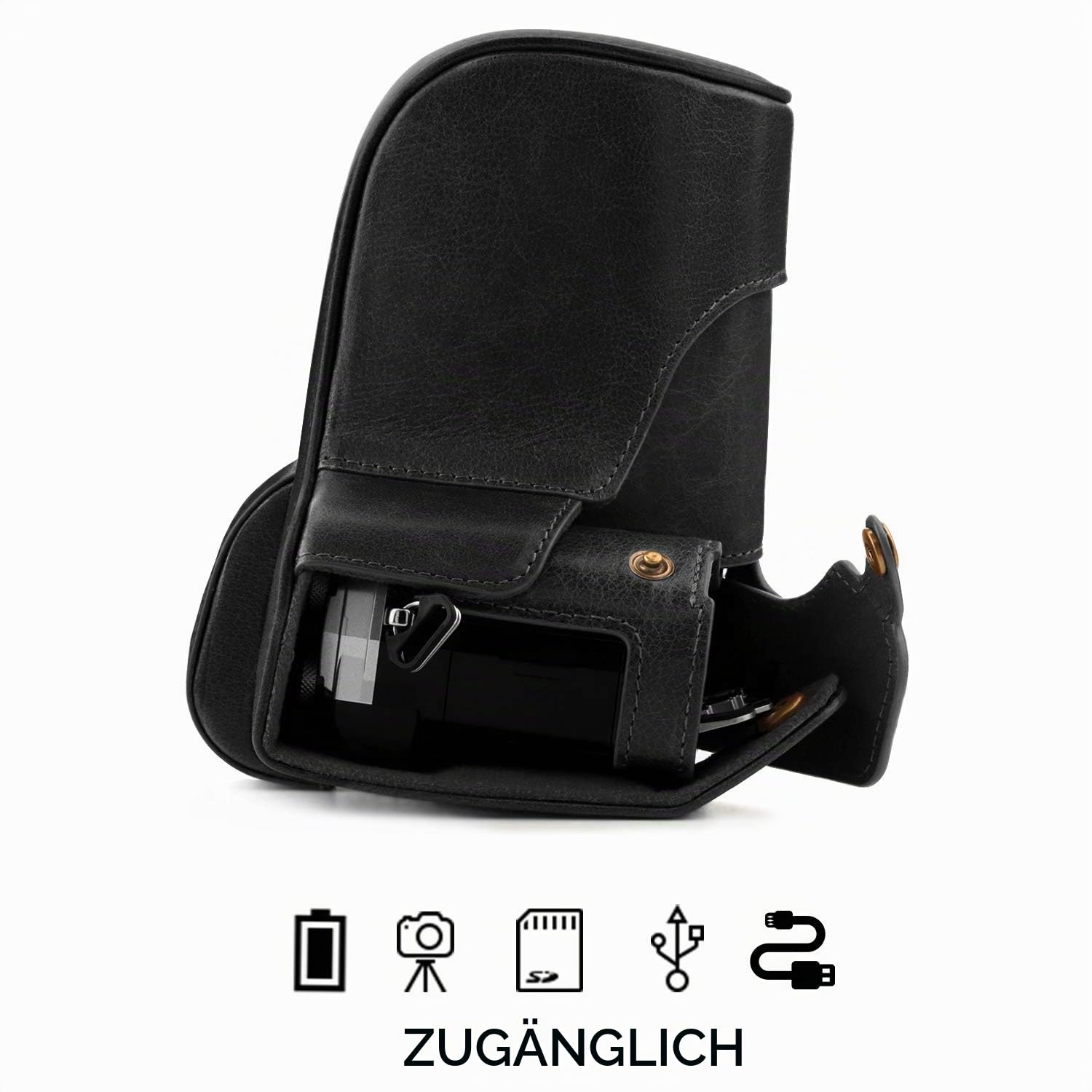 MegaGear Ever Ready MG1862 Kameratasche aus Echtleder – Bild 7