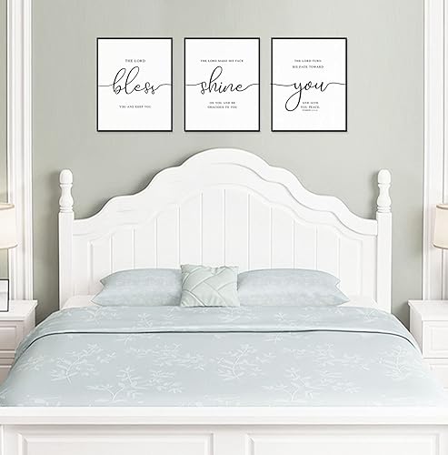 Miniatura 4 de The Lord Bless You And Keep You - Juego de 3 impresiones de versículos bíblicos, números 6, decoración cristiana, decoración de pared sin marco, 11