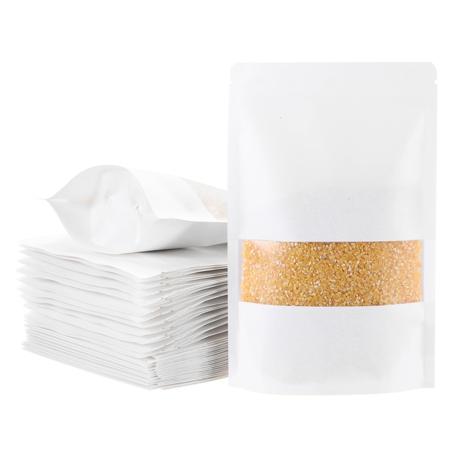 Bolsas de papel kraft de 6x9 pulgadas uxcell herméticas con ventana 100 uds