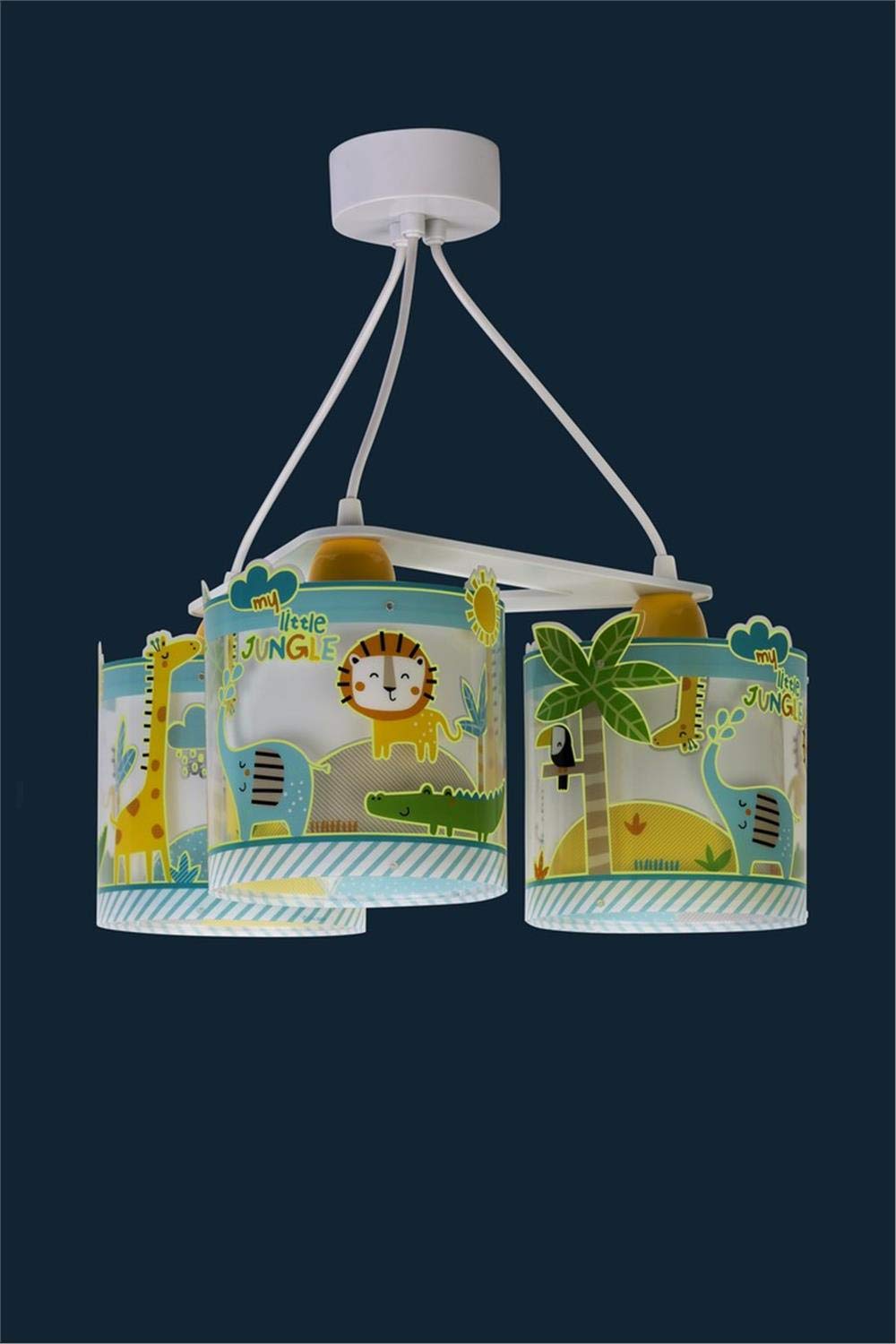Dziecięca lampa sufitowa Dalber z 3 źródłami światła My Little Jungle Jungle Animals