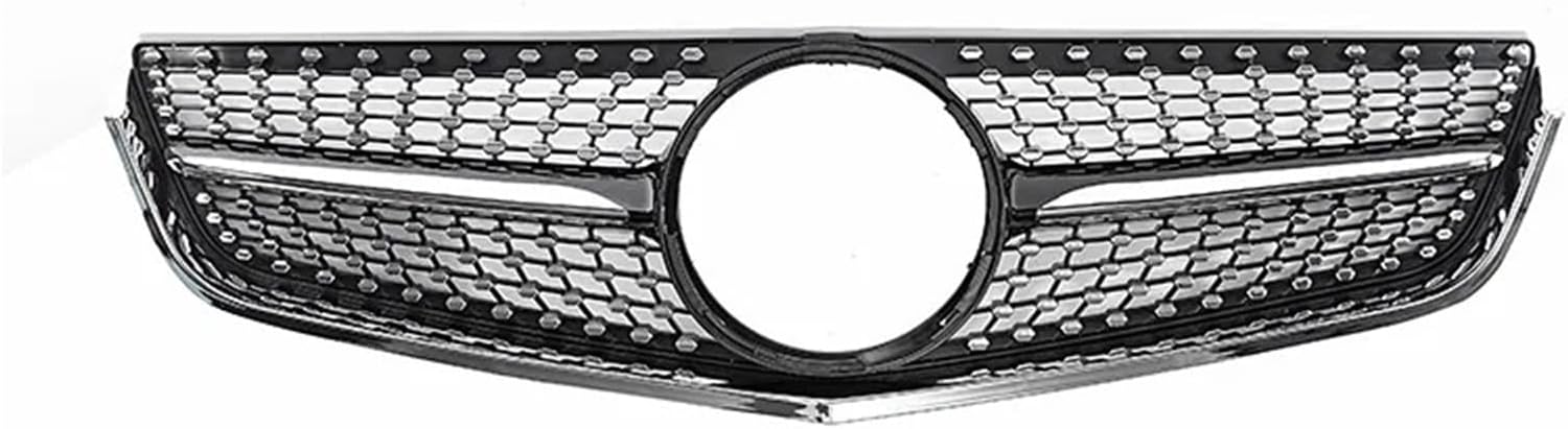 Front Bumper Grill For Benz E Coupe W207 E200 E250 E350 E550 2010-2013 Mesh Front Bumper Grille Racing Grill Diamond Style(Black and Silver)