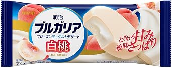 Meiji Bulgarian Frozen Yogurt Dessert White Peach, 2.7 fl oz 80 ml x 20 Bottles