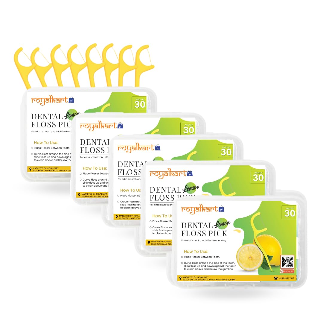 royalkart3 in 1 Tooth Cleaning Dental Floss Toothpicks Set of 150 for Clean Teeth Fresh Breath and Healthy Gums