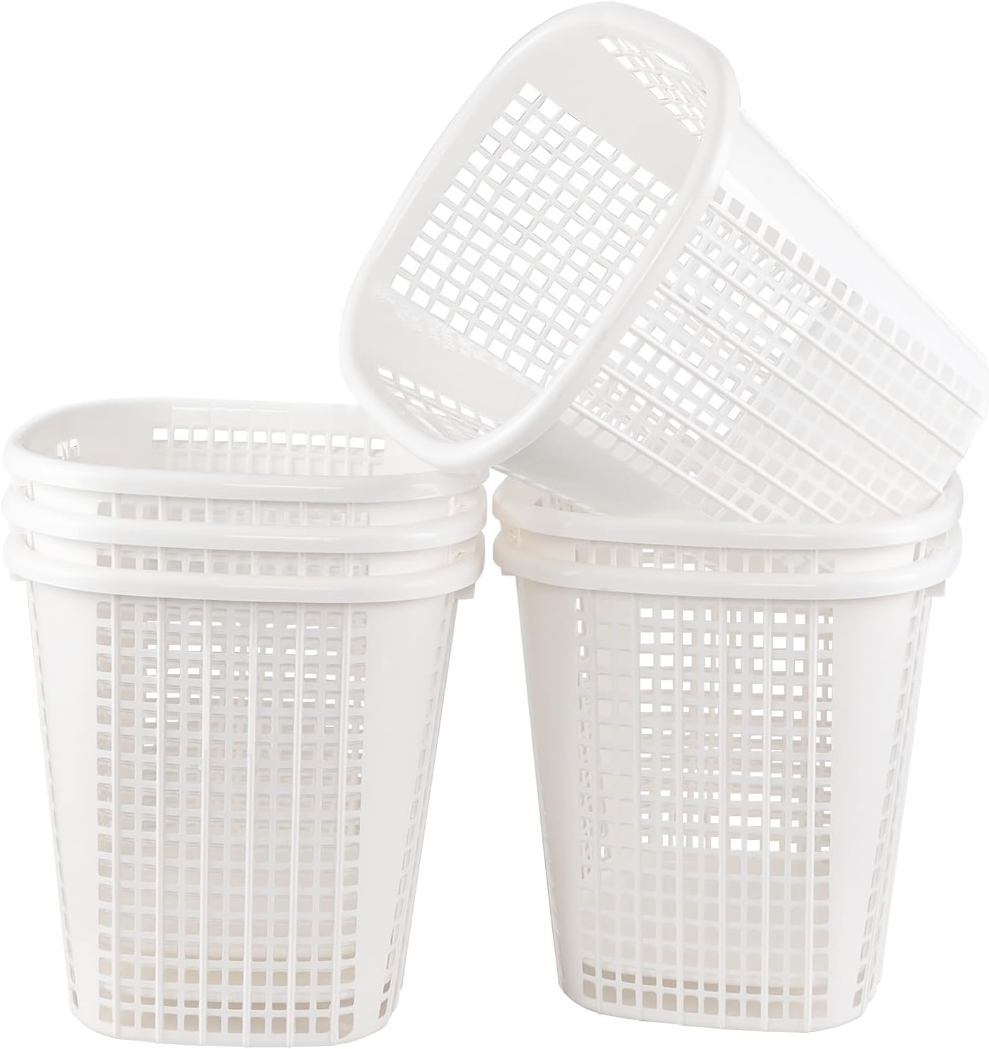 Set of 6 Large Laundry Hampers, 50L Tall Clothes Laundry Basket Organizer, Ideal for Families, Apartments, and Dormitory Rooms (White)